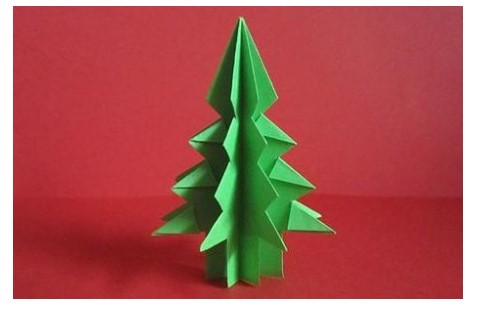 儿童折纸-简单的圣诞树折法