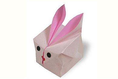 动物折纸-兔子气球的步骤图解
