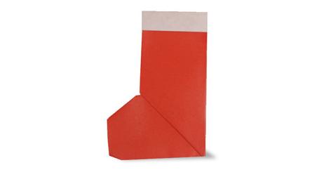 儿童简单折纸-圣诞袜的教程
