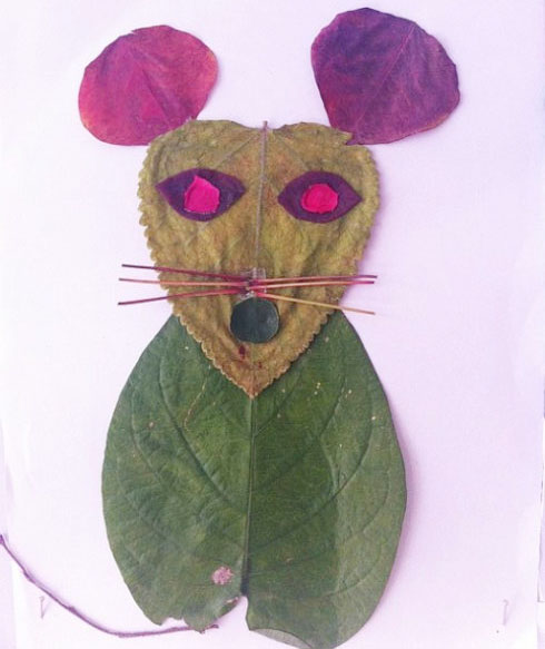 幼儿园树叶贴画-各种小老鼠大全