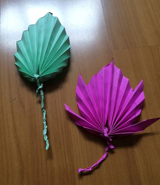 儿童折纸创意手工树叶的图解