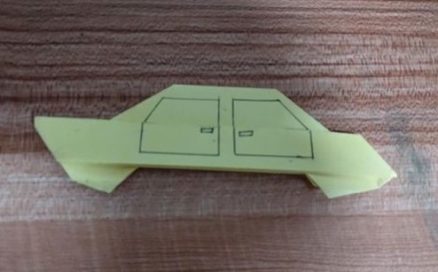 简单手工折纸 小轿车的折法图解
