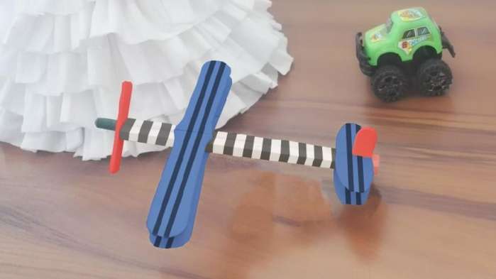 雪糕棒做玩具 DIY手工制作 小朋友飞机模型
