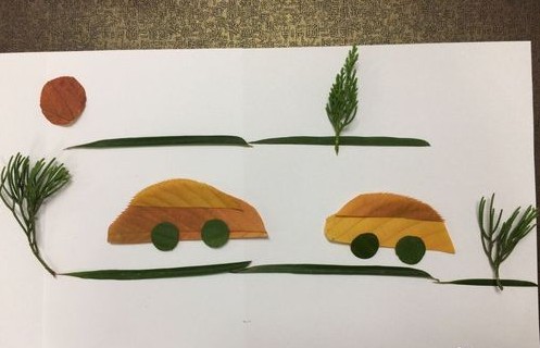 幼儿园树叶粘贴画 怎么用树叶拼汽车
