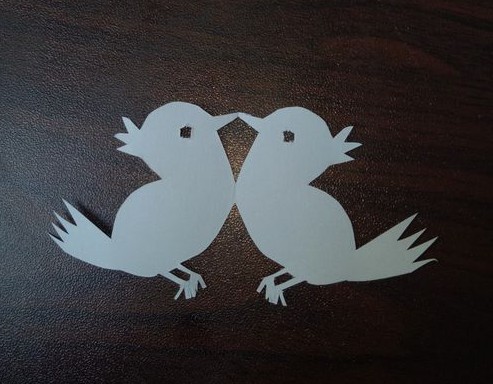 儿童剪纸教程 两只可爱的小鸟怎么剪