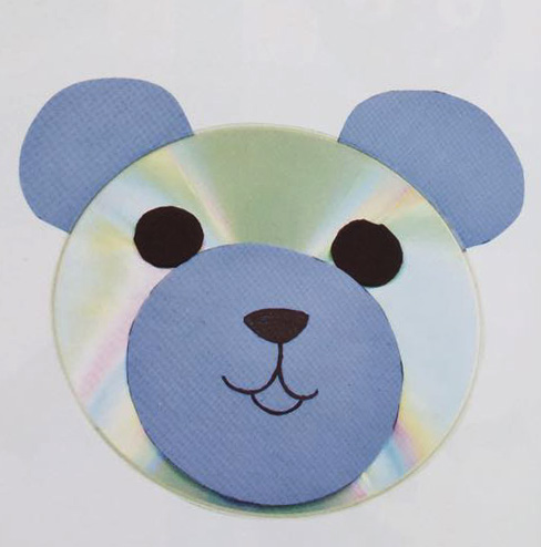 用光盘制作可爱的小熊 幼儿手工制作