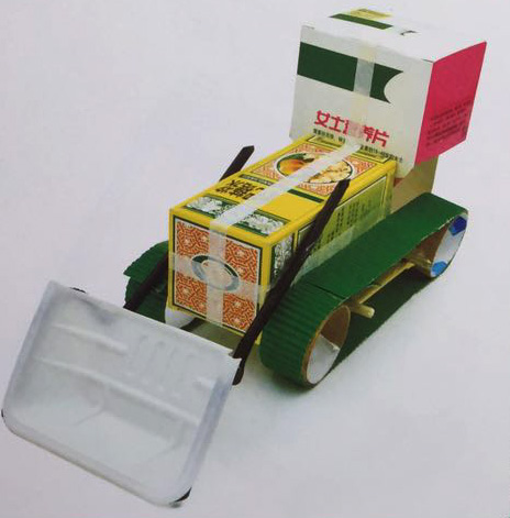 纸盒DIY推土机教程图解 废旧纸盒制作推土机