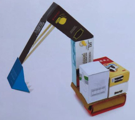 用纸盒DIY挖掘机教程 纸盒挖掘机步骤