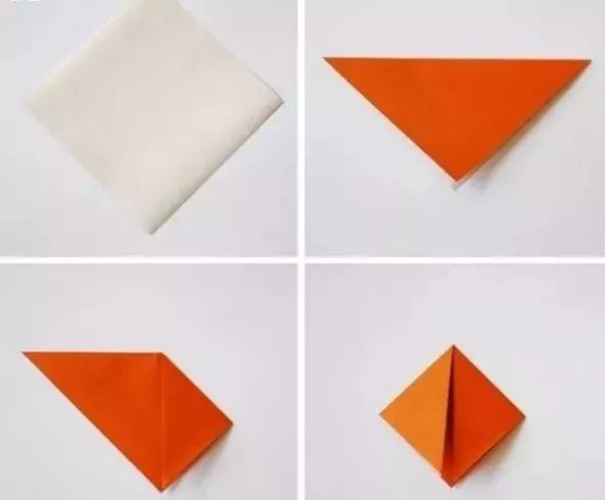 简单易学的折纸教程 用小鱼折纸做的墙饰