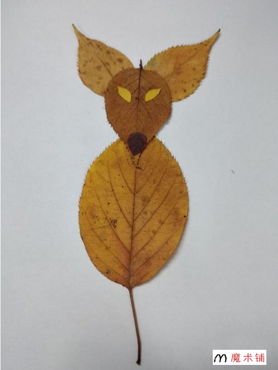 用树叶来做画 幼儿树叶贴画可爱狐狸教程