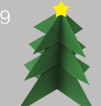简单的圣诞树折纸教程图解