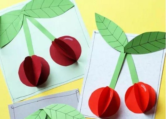 简单易学的儿童手工制作 立体樱桃的做法