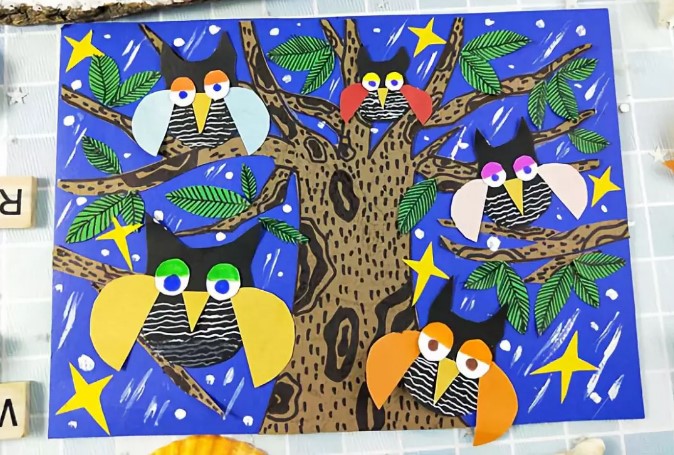 如何用卡纸制作猫头鹰 幼儿园简单手工