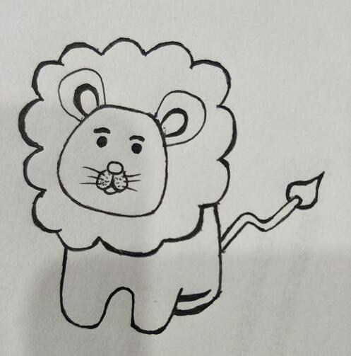 小狮子简笔画 卡通小狮子画法