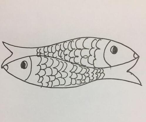 双鱼简笔画 如何画可爱的小鱼