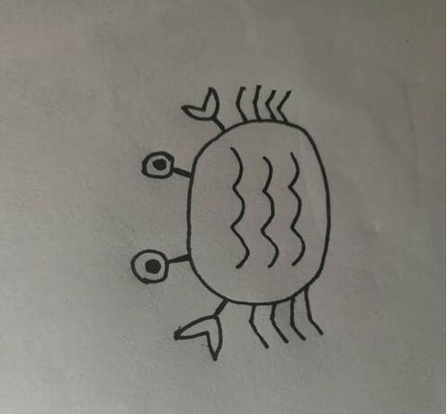 小螃蟹简笔画 横着走的小螃蟹怎么画