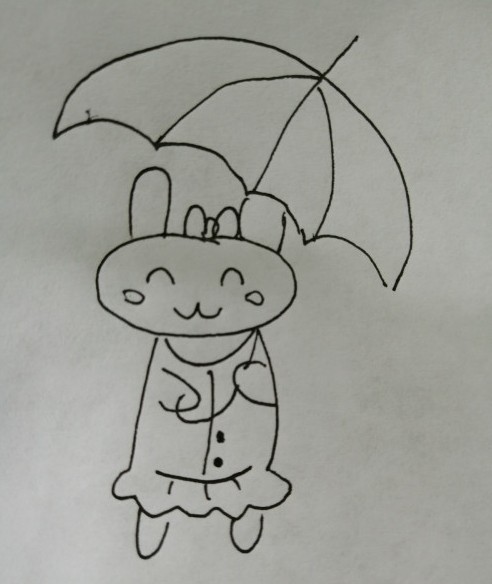 可爱小兔子怎么画 打伞的小兔子简笔画