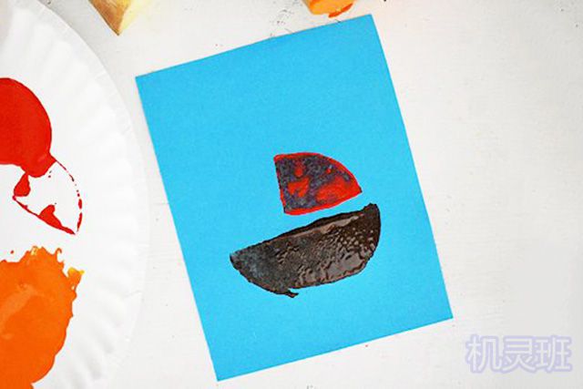 小班创意画：马铃薯印画帆船(步骤图解)5