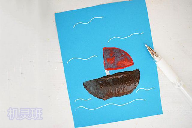 小班创意画：马铃薯印画帆船(步骤图解)6