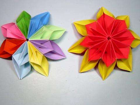 可爱折纸花环折法,简单彩纸的花环怎么做