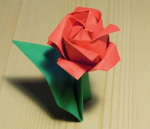 50种纸玫瑰折法之川崎玫瑰折法图解