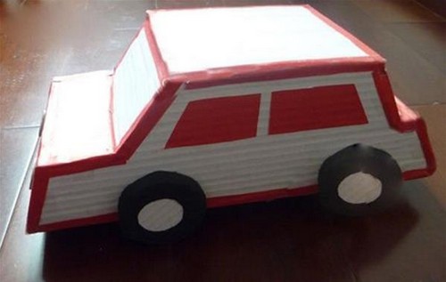 幼儿手工小制作 用纸板手工制作小汽车模型diy教程