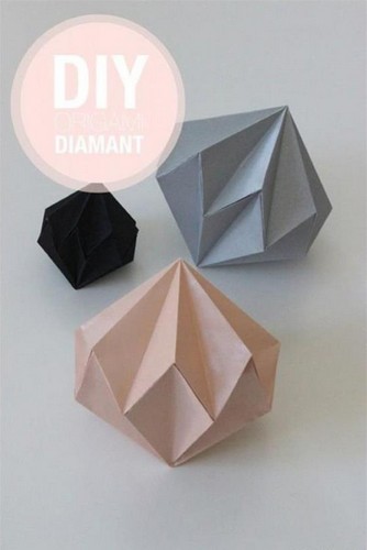 手工制作立体模型 折纸钻石的做法图解教程