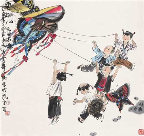 中国的清明时节放风筝习俗