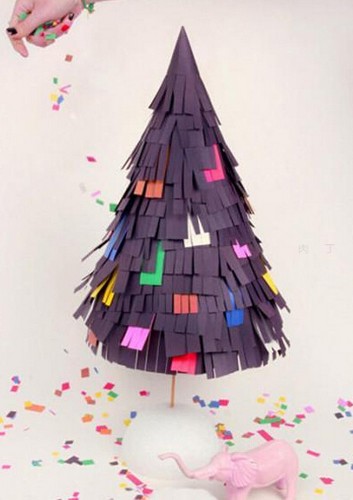 儿童圣诞节手工制作 DIY纸艺圣诞树的做法图解
