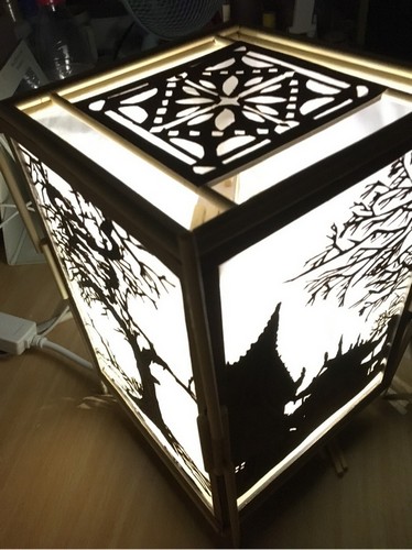 超级漂亮的DIY手工纸雕桌灯的制作步骤图