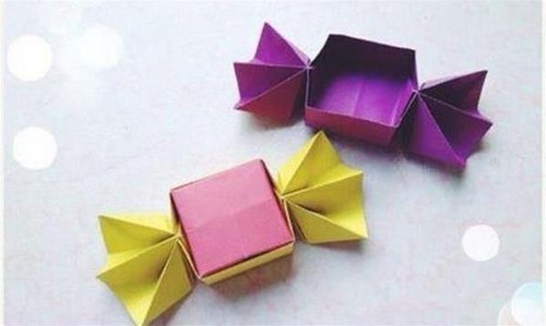 手工折纸制作糖果礼盒方法图解教程