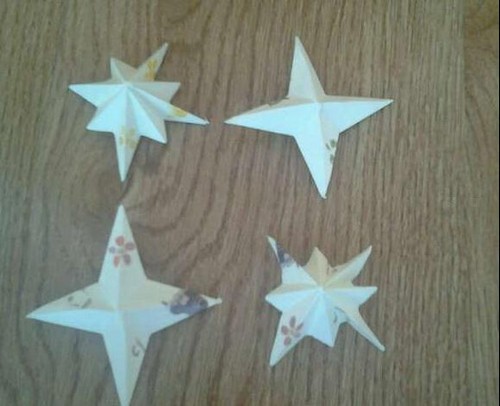 立体星星折纸 四角折纸星星的方法图解