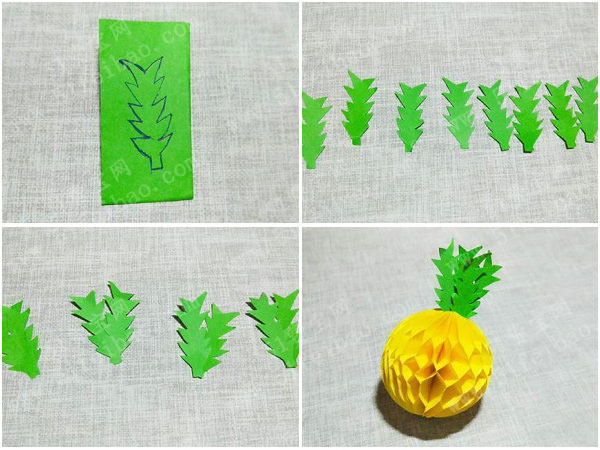 创意的手工纸艺，DIY立体折纸菠萝教程图解