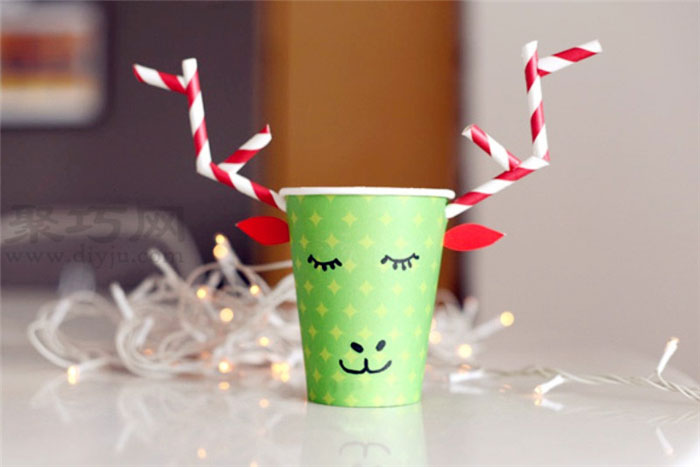 简单小学生纸杯手工制作 纸杯制作圣诞鹿