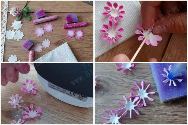 海绵纸花朵饰品教程 ，带来幸运的DIY红三叶草