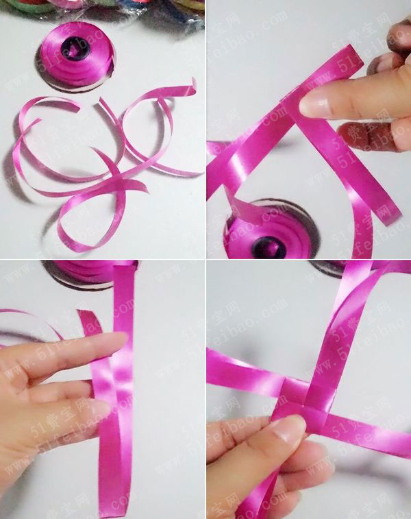 用彩带怎么折成一个漂亮的丝带小灯笼饰品