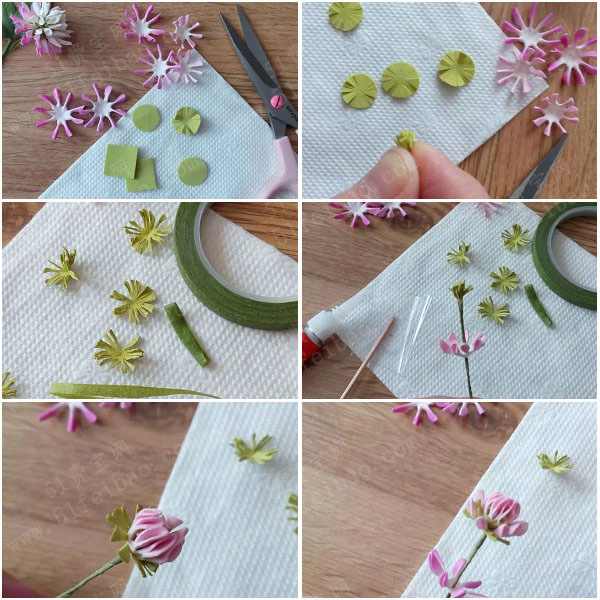 海绵纸花朵饰品教程 ，带来幸运的DIY红三叶草
