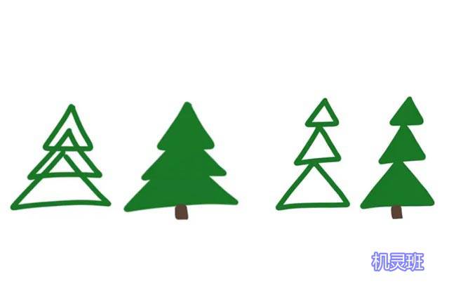 儿童圣诞树简笔画：6种最简单的圣诞树画法1-2