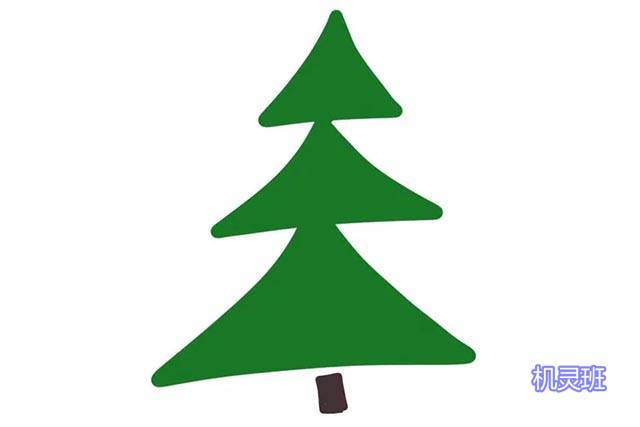 儿童圣诞树简笔画：6种最简单的圣诞树画法1-3