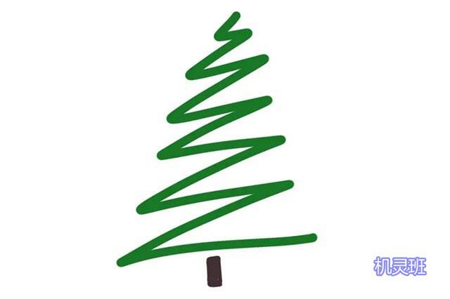 儿童圣诞树简笔画：6种最简单的圣诞树画法2-2