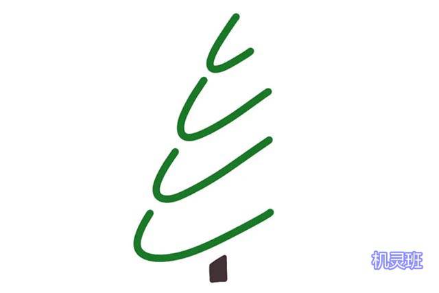 儿童圣诞树简笔画：6种最简单的圣诞树画法3-2
