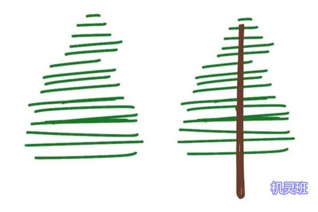 儿童圣诞树简笔画：6种最简单的圣诞树画法4-1