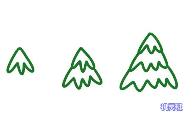 儿童圣诞树简笔画：6种最简单的圣诞树画法5-1