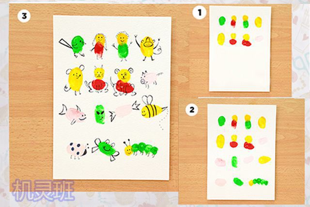怎么教儿童用手指点画：18个一看就会创意指印画(步骤图解)20