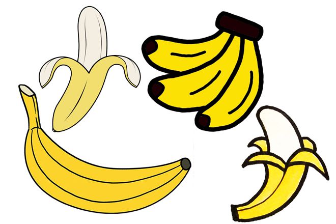 怎么一步一步教孩子画香蕉简笔画4种画法(步骤图解)５