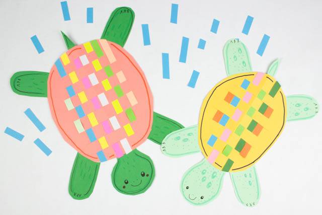 儿童简单纸编手工：剪纸拼贴画小乌龟(步骤图解)