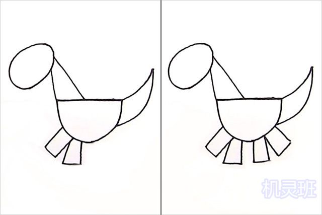 幼儿学画画：怎么画恐龙简笔画(步骤图解)4