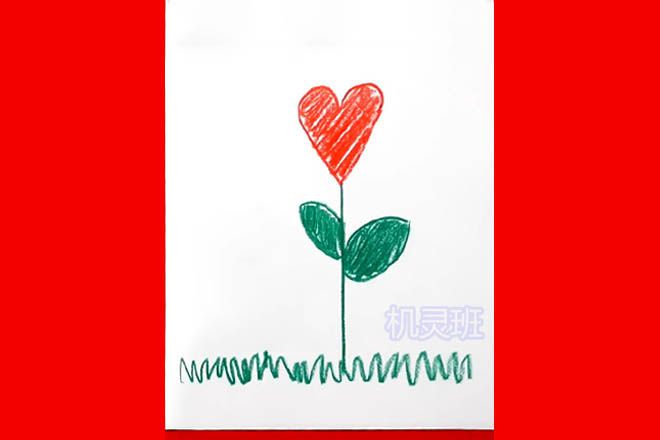 幼儿园小班母亲节礼物：简单画一幅我爱妈妈的漂亮绘画(步骤图解)7