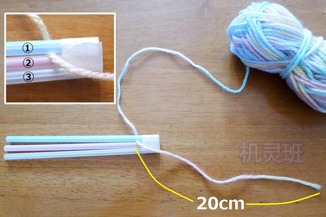 亲子手工：毛线简单编织手链教程(步骤图解)４
