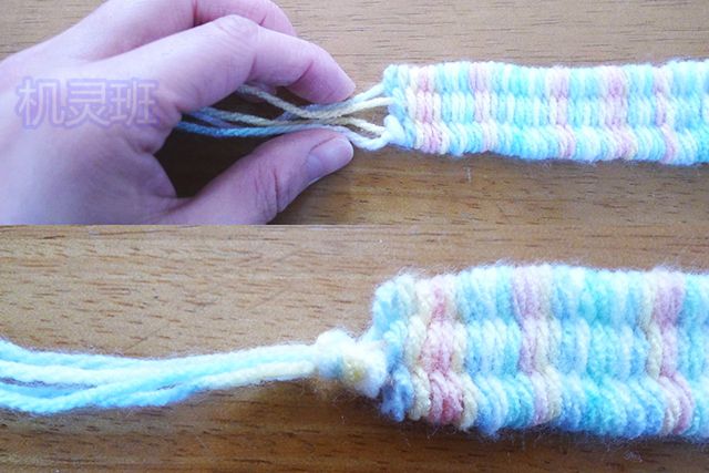 亲子手工：毛线简单编织手链教程(步骤图解)20